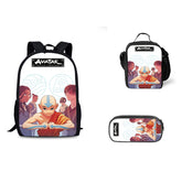 Avatar The Last Airbender Schoolbag Backpack Lunch Bag Pencil Case 3pcs Set Gift for Kids Students